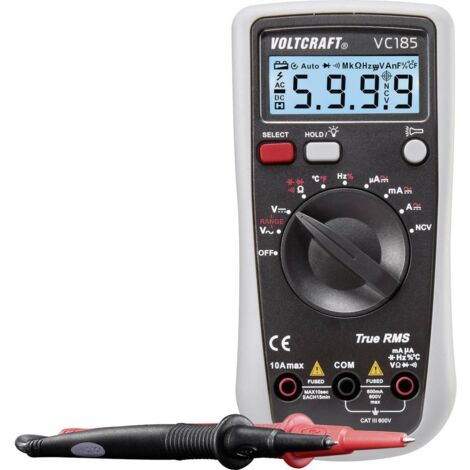 VOLTCRAFT VC185 (K) Multimètre étalonné (ISO) numérique CAT III 600 V Affichage (nombre de points): 6000