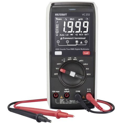 VOLTCRAFT VC232 Multimetro portatile digitale CAT III 600 V Display (Counts): 2000