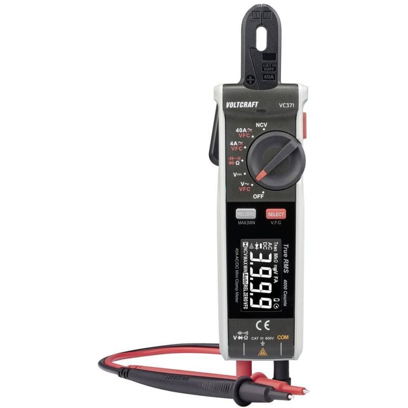 VC-371 Pince ampèremétrique numérique cat iii 600 v Affichage (nombre de points): 4000 - Voltcraft
