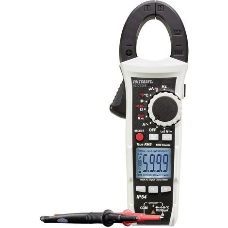 VOLTCRAFT VC740 (K) Pince ampèremétrique, Multimètre étalonné (ISO) numérique protégé contre les projections d'eau (IP54) CAT IV 600 V Afficha X018591