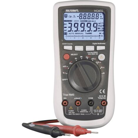 VOLTCRAFT VC870 Multimètre numérique CAT III 1000 V, CAT IV 600 V Affichage (nombre de points): 40000