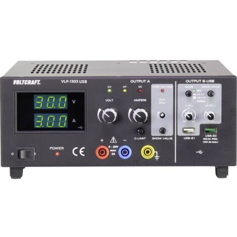 VOLTCRAFT VLP-1303 USB Alimentatore da laboratorio regolabile 0 - 30 V 0.01 - 3 A 123 W OVP Num. uscite 3 x