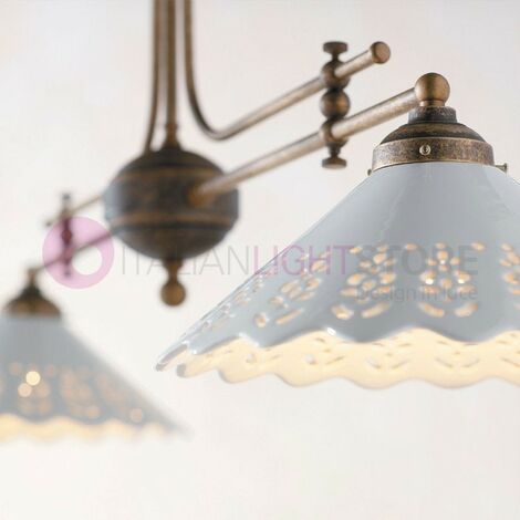 Lampadario da cucina bilanciere classico in ceramica decorata FL-42