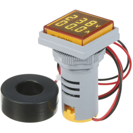 Voltímetro-amperímetro digital cuadrado miniatura, pantalla LED doble, indicador de voltaje y corriente, monitor de panel de CA, CA 60-500 V CA 0-100 A