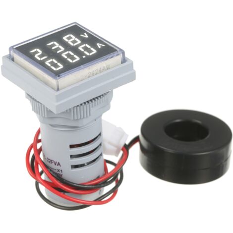 Voltímetro-amperímetro digital cuadrado miniatura, pantalla LED doble, indicador de voltaje y corriente, monitor de panel de CA, CA 60-500 V CA 0-100 A