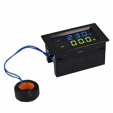 Voltímetro amperímetro LCD doble CA 80-500 V