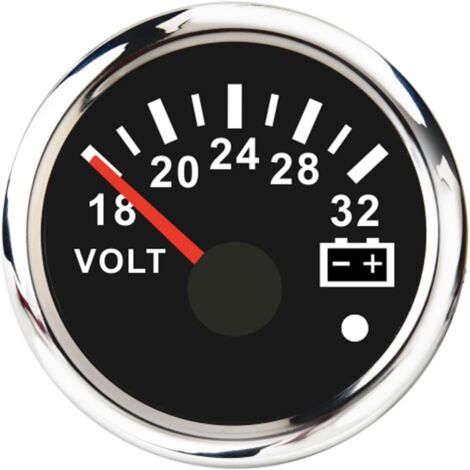 Voltímetro de 52 mm, 18-32 V, 24 V para camión, ATV, UTV con retroiluminación roja y alarma - Oferta