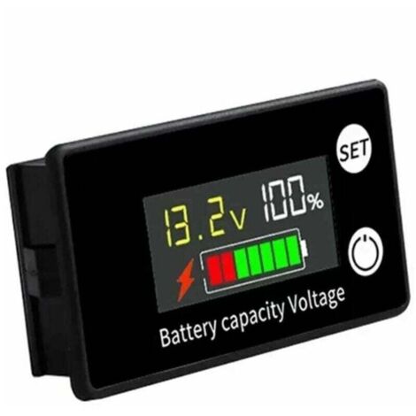 Voltímetro de batería DC 8V a 100V para baterías de plomo-ácido y litio de 12V, 24V, 48V, con pantalla LCD.