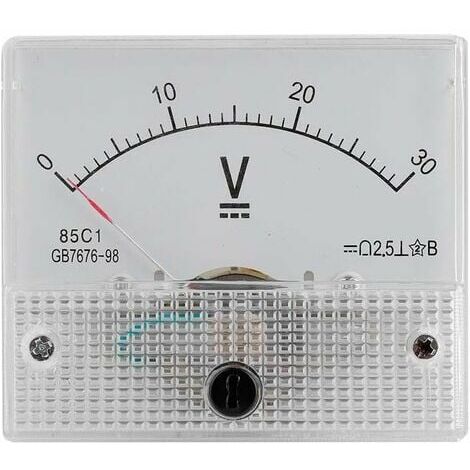 Voltímetro de corriente, voltaje de voltímetro de corriente analógico 85C1, voltaje de precisión de 2,5, panel de voltímetro analógico para experimentos, panel de prueba, 0-30 V, Fonepro