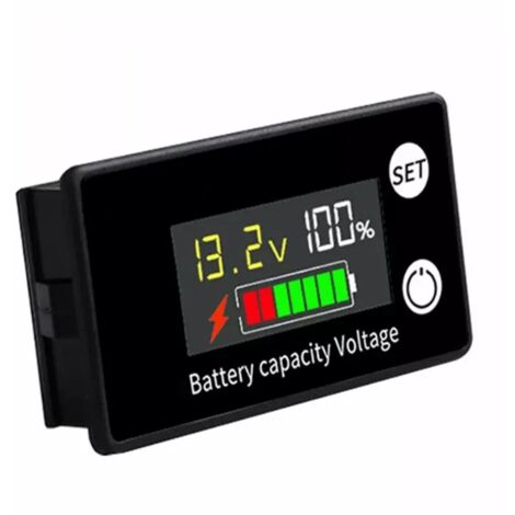 Voltímetro para baterías DC 8V-100V, compatible con baterías con enchufe y litio, pantalla LCD, 1 pieza