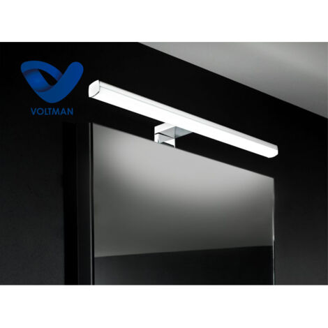 Voltman – Applique de salle de bain 50cm chrome – Télécommande dimmable – 10W 600lm 4000K – IP44 pour espaces humides
