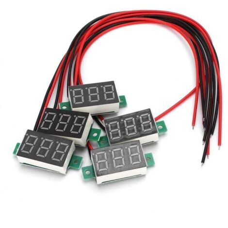 Voltmeter Digital LED Panel, 5pcs Jaune 0.36 pouce Digital LED Panel Voltmeter Deux Fils DC Volt Meter Moniteur de tension