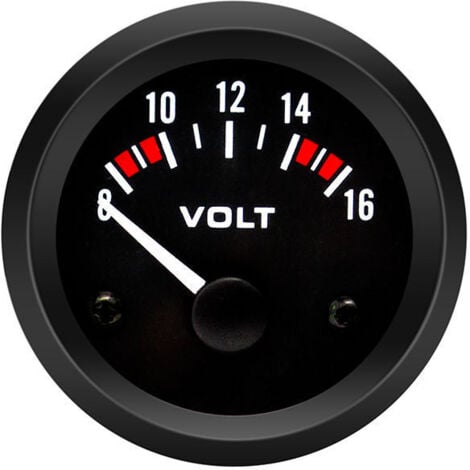 MEMKEY Voltmeter Voltmeter BX100007 52 mm/2 Zoll Voltmeter Gauge (8–16 V) Auto-Voltmeter-Messgerät + Gorgeri Universal 12 V Voltmeter