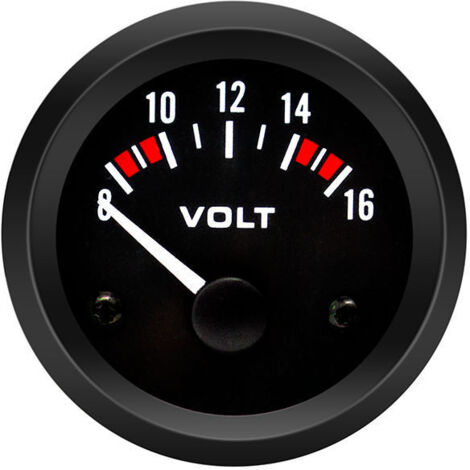 Voltmeter Voltmeter BX100007 52 mm/2 Zoll Voltmeter Gauge (8–16 V) Auto-Voltmeter-Messgerät + Gorgeri Universal 12 V Voltmeter NPTERBL
