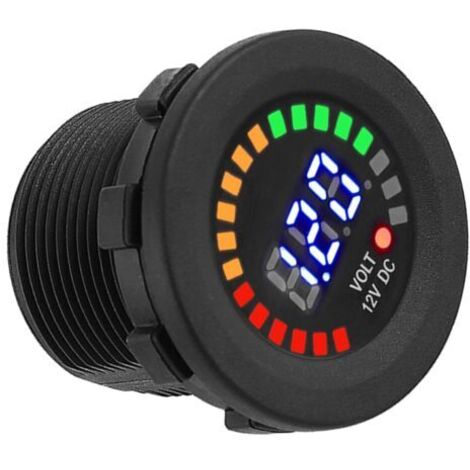Voltmètre à affichage numérique LED pour moto et voiture, 12 V, étanche, jauge de tension, noir, nouveau