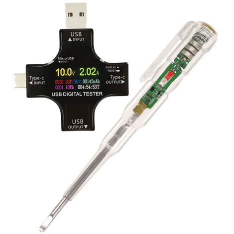 Voltmètre Ampèremètre 1 Pc Testeur De Testeur Pd De Type c Mètre Numérique De Adaptateur 3 En 1 Moniteur De Charge Avec Écran Testeur Multimètre Voltmètre De Abdos Surveiller Usb