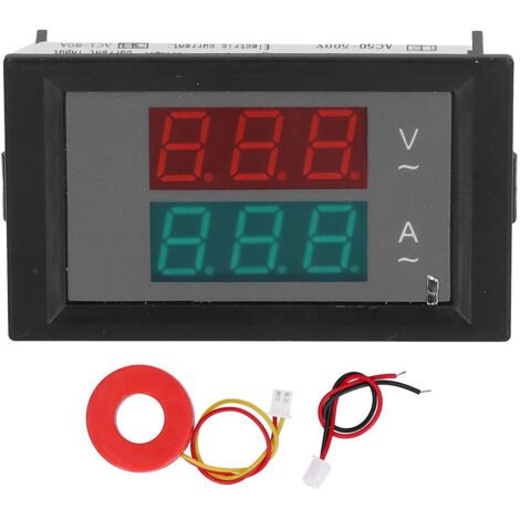 Voltmètre Ampèremètre Numérique AC 50-500V 1-80A avec Affichage Digital AT-5035-A/V