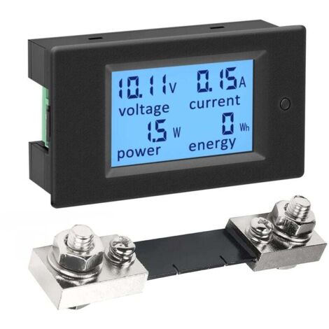 Voltmètre Ampèremètre Numérique DC 100A 6.5 100V Testeur Puissance Énergie Compteur LCD