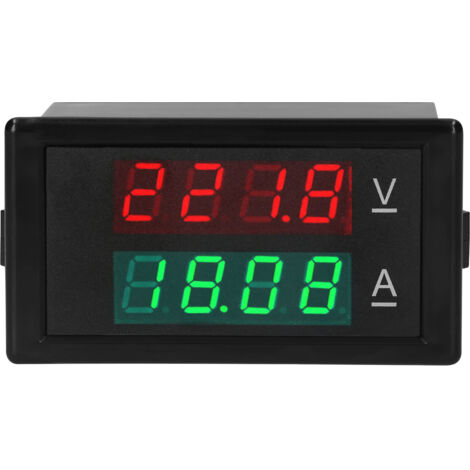 Voltmètre-ampèremètre numérique, testeur de tension et de courant, multimètre numérique à double affichage rouge et vert, détecteur d'ampèremètre