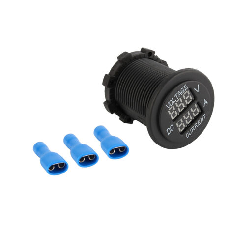 Voltmètre-ampèremètre, protection contre les surcharges, double LED, nylon écologique, 12-24 V CC pour moto