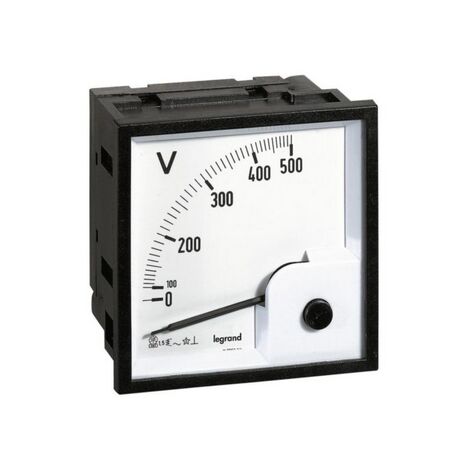 Voltmètre analogique 500V à fût carré 68x68mm LEGRAND 014661