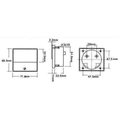 Voltmetre Analogique De Tableau 50v Cc / 70 X 60mm