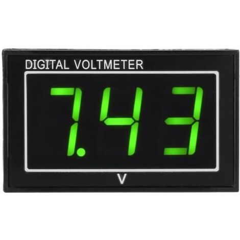 Voltmètre CC 1 pc numérique 0,56 ″ affichage LED Voltmètre étanche DC Voltmètre Panneau (2.5-30 V, vert)