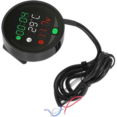 Voltmètre digital USB rechargeable pour moto 9‑24V avec thermomètre et horloge LED universelle