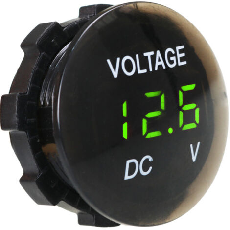 Voltmètre imperméable,Mini testeur de tension à affichage numérique DC 12V-24V Testeur à LED pour Voiture Moto Auto Truck Campervan (Vert)