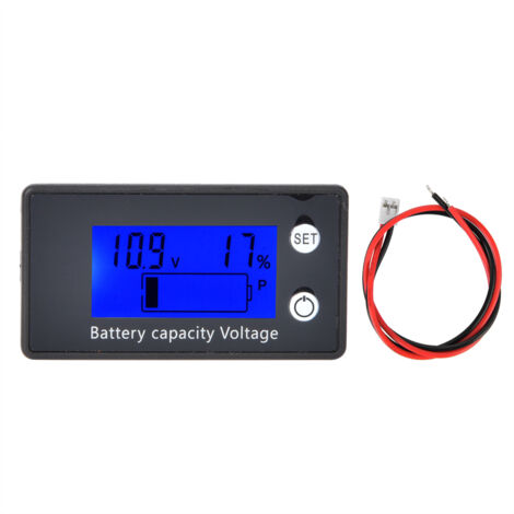Voltmètre Numérique LCD Portable pour Batterie DC 10-100V - Outil Industriel Bleu