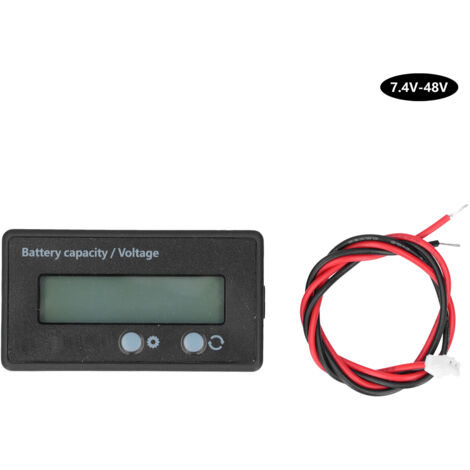 Voltmètre Numérique LCD pour Batteries Lithium 7.4V-48V - Testeur de Capacité et Tension d'Accumulateur