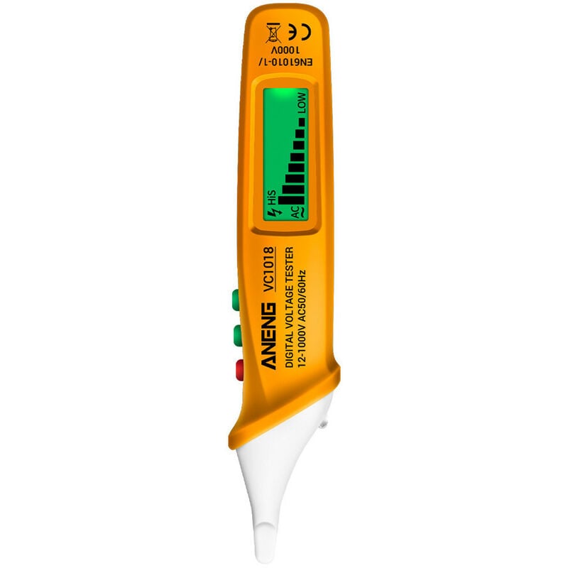 Ensoleille - Voltmètre Stylo de test de capteur électrique Voltmètre numérique ac Orange