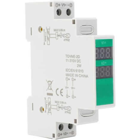 Voltmètre sur Rail DIN DC 11V à 310V, plage de tension, affichage numérique LCD, compteur à montage Din A
