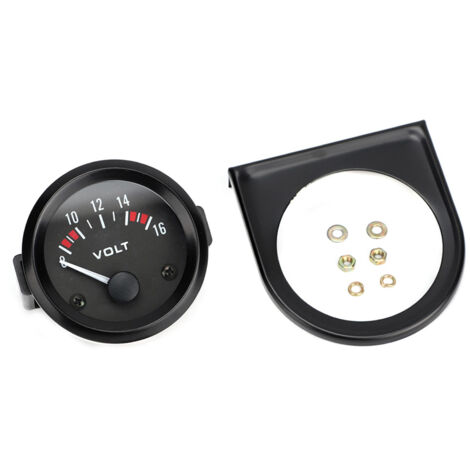 Voltmètre universel 12V pour voiture - 52mm/2 pouces, plage 8-16V