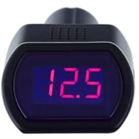 Voltmètre Voiture Digital 12V  24V – Testeur de Batterie avec Affichage LED, à Brancher sur Allume-Cigare, Moniteur Portable Auto pour Voiture, Camion & SUV -