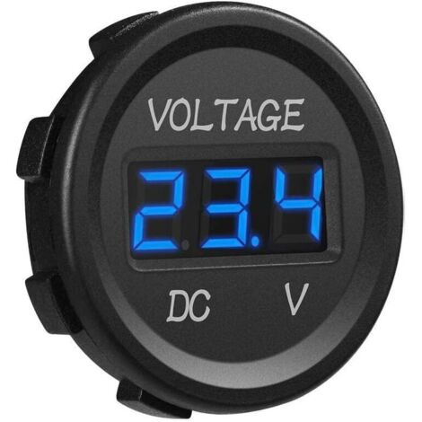 Voltmetro 12-24V DC LED Display digitale impermeabile per barca moto camion marino (blu)