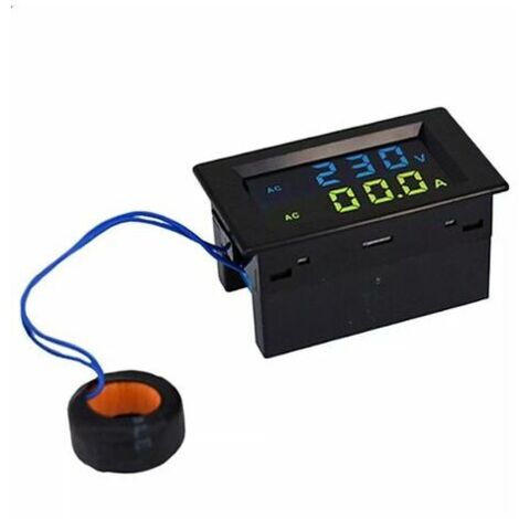 Voltmetro amperometro con doppio display LCD, Ac80-500V