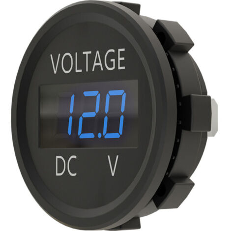Voltmetro CC 12-24 V con display digitale a LED impermeabile per barche, moto, camion, applicazioni marine (blu)