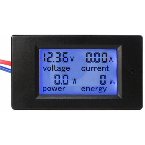 Voltmetro con display LCD, indicatore tester amperometro da 12 V, alimentatore digitale di tensione e corrente CC 6,5-100 V 100 A, multimetro volt-amperometro-watt