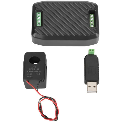 Voltmetro, corrente, fattore di potenza, frequenzimetro, contatore di energia (1 misuratore, 1 trasformatore di corrente aperto, 1 cavo USB a 485)