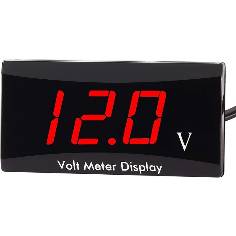 

Voltímetro de motocicleta DC 12V, medidor de voltímetro Digital, medidor de voltaje de pantalla LED para monitor de voltaje de batería de coche de