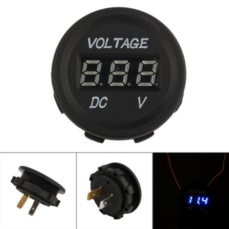 Voltmetro digitale a LED DC 12V-24V per auto e moto, impermeabile, ZY