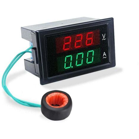 Voltmetro digitale amperometro AC 80-300V 0-100A Multimetro 2 in 1 con trasformatore di corrente