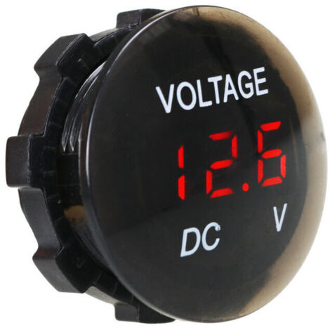 Voltmetro impermeabile, mini tester di tensione con display digitale DC 12V-24V LED tester per auto moto camion camper (rosso)