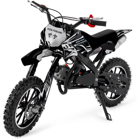 VOLTOURI CR49-BLACK Mini Cross 49cc – Moto per bambini fuoristrada benzina Nero