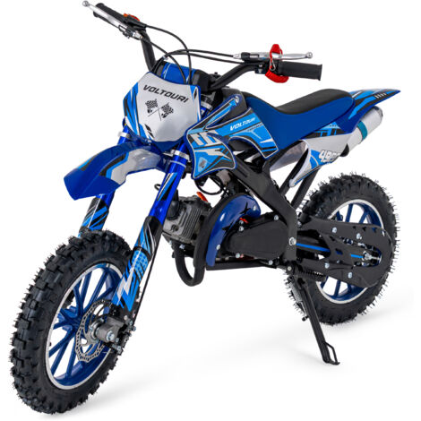 VOLTOURI CR49-BLUE Mini Cross 49cc – Moto per bambini fuoristrada benzina Blu