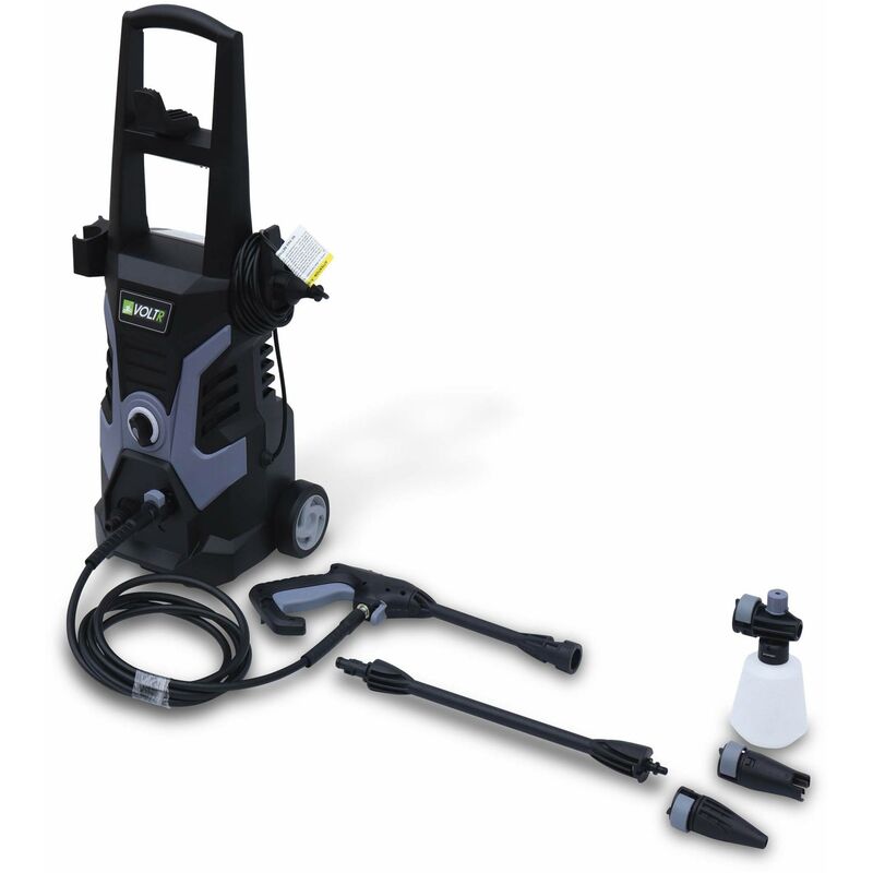 Voltr - Nettoyeur haute pression 135 bars 1700W - Set d'accessoires (embout détergent, rotabuse, variable ), avec poignée roues et start stop auto