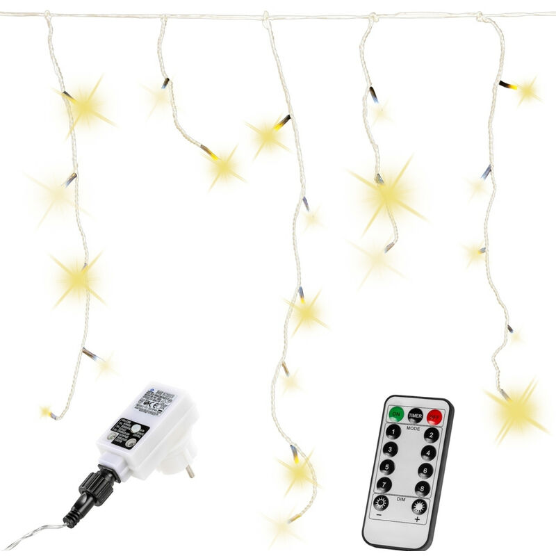 LED Lichterkette Leuchtkette mit Farbwechsel Kaltweiss und Warmweiss 4 Programme