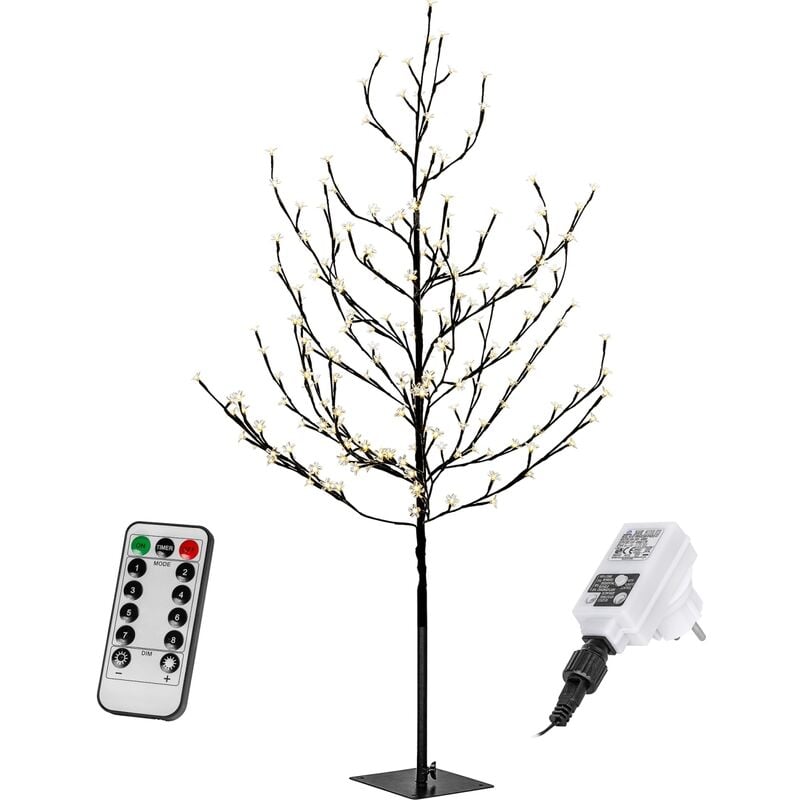 Voltronic - led Arbre à fleurs de cerisier, intérieur et extérieur, IP44, minuterie, blanc chaud, télécommande, choix de la taille, 180 cm 200 LEDs