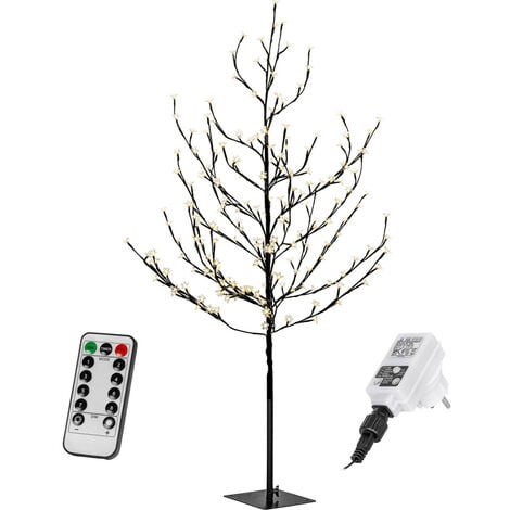 KESSER® Kirschblütenbaum mit Fernbedienung, Lichterbaum Indoor Outdoor  Metallfuß Stabil